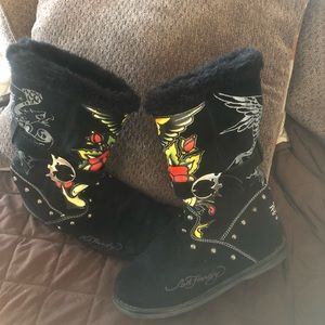 Ed Hardy suede boots size 8